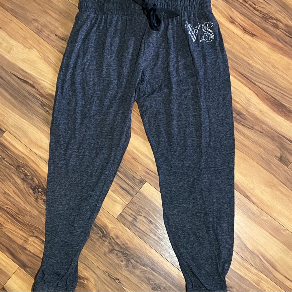 VS Charcoal Jogger Pants with Bling Accent
